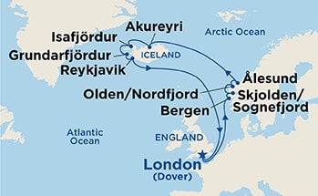 Itinerary Map/Ship Image