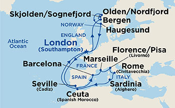 Itinerary Map/Ship Image