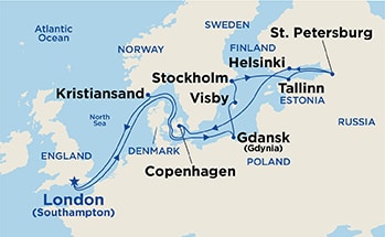 Itinerary Map/Ship Image