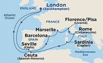Itinerary Map/Ship Image