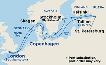 Itinerary Map/Ship Image