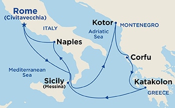 Itinerary Map/Ship Image