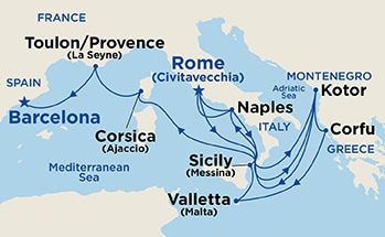 Itinerary Map/Ship Image