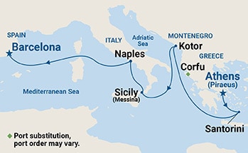 Itinerary Map/Ship Image