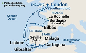 Itinerary Map/Ship Image