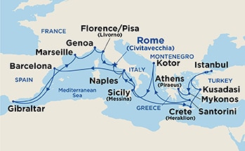 Itinerary Map/Ship Image