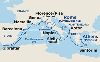 Itinerary Map/Ship Image