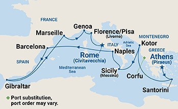 Itinerary Map/Ship Image