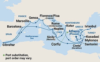 Itinerary Map/Ship Image