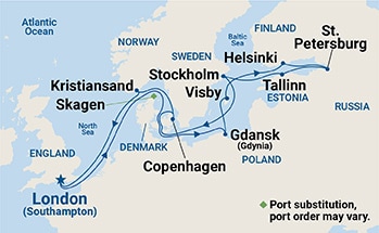 Itinerary Map/Ship Image