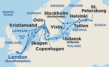 Itinerary Map/Ship Image