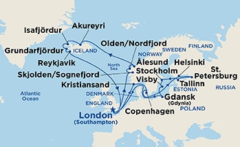 Itinerary Map/Ship Image