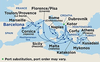 Itinerary Map/Ship Image