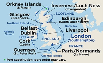 Itinerary Map/Ship Image