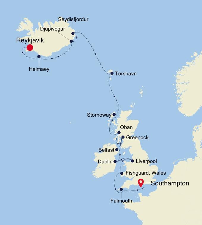 Itinerary Map/Ship Image