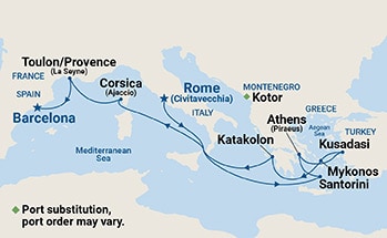 Itinerary Map/Ship Image