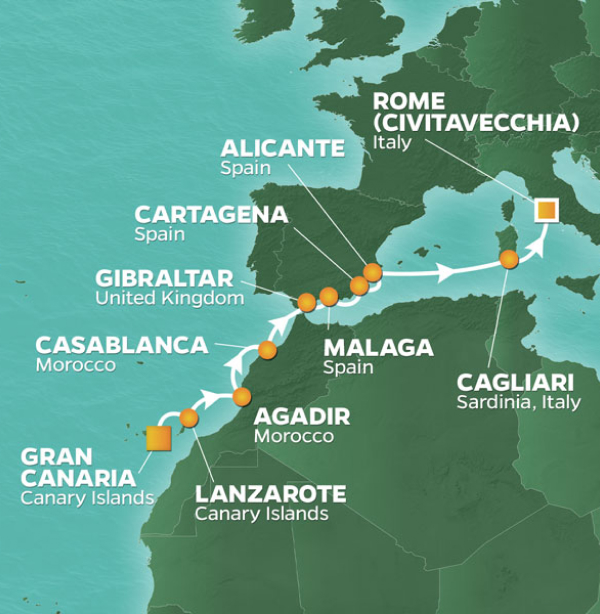 Itinerary Map/Ship Image