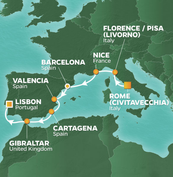 Itinerary Map/Ship Image