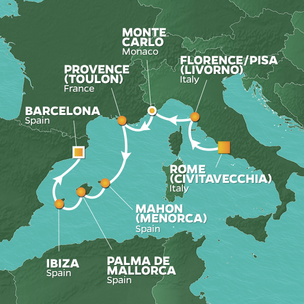 Itinerary Map/Ship Image