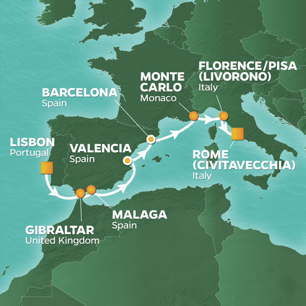 Itinerary Map/Ship Image