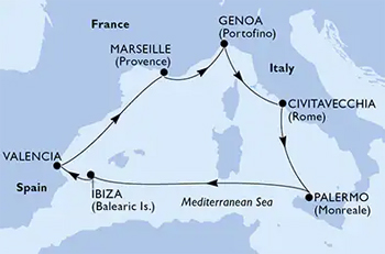 Itinerary Map/Ship Image