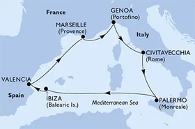 Itinerary Map/Ship Image