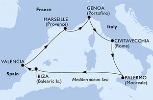 Itinerary Map/Ship Image