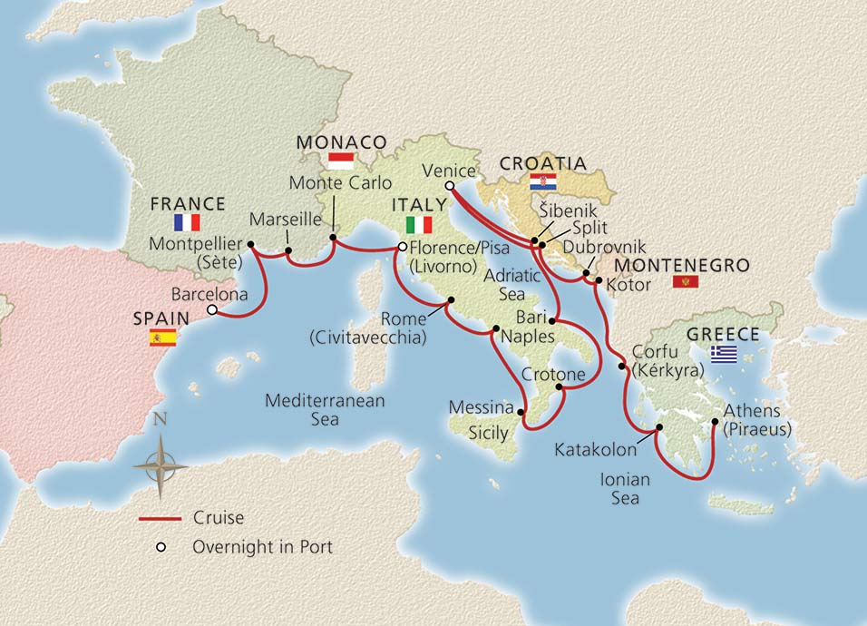 Itinerary Map/Ship Image