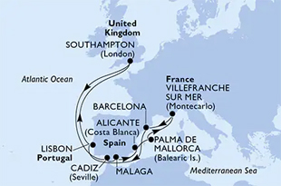 Itinerary Map/Ship Image
