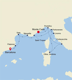 Itinerary Map/Ship Image