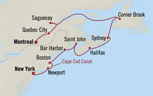 Itinerary Map/Ship Image