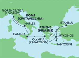 Itinerary Map/Ship Image