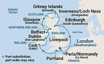 Itinerary Map/Ship Image