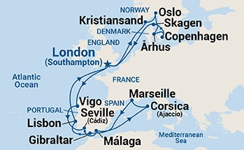 Itinerary Map/Ship Image