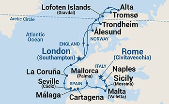 Itinerary Map/Ship Image