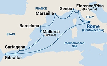 Itinerary Map/Ship Image