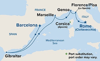 Itinerary Map/Ship Image