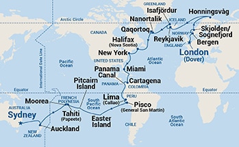 Itinerary Map/Ship Image