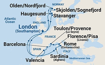 Itinerary Map/Ship Image