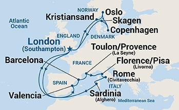 Itinerary Map/Ship Image