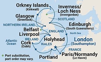 Itinerary Map/Ship Image