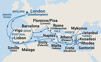 Itinerary Map/Ship Image