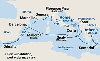 Itinerary Map/Ship Image