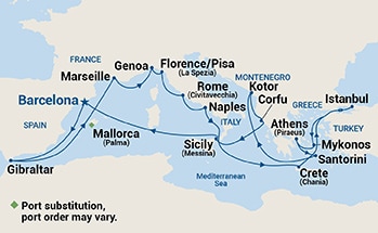 Itinerary Map/Ship Image