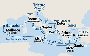 Itinerary Map/Ship Image