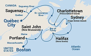 Itinerary Map/Ship Image