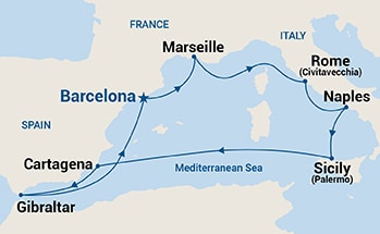 Itinerary Map/Ship Image