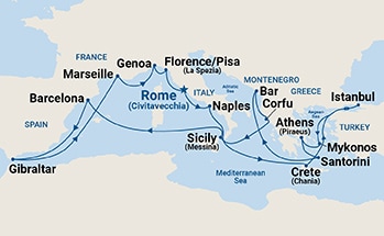 Itinerary Map/Ship Image