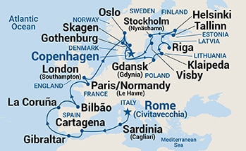 Itinerary Map/Ship Image