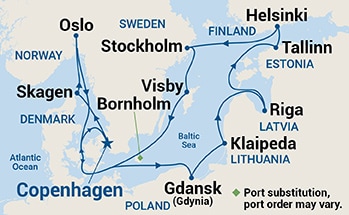Itinerary Map/Ship Image